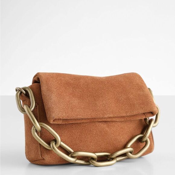 Free People Charlie Chain Leather Clutch Crossbody Purse - Picture 1 of 10